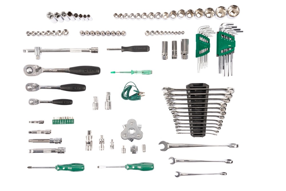09014G SATA 128+1Pc 1/4''&3/8''&1/2'' Dr. Master Tool Set