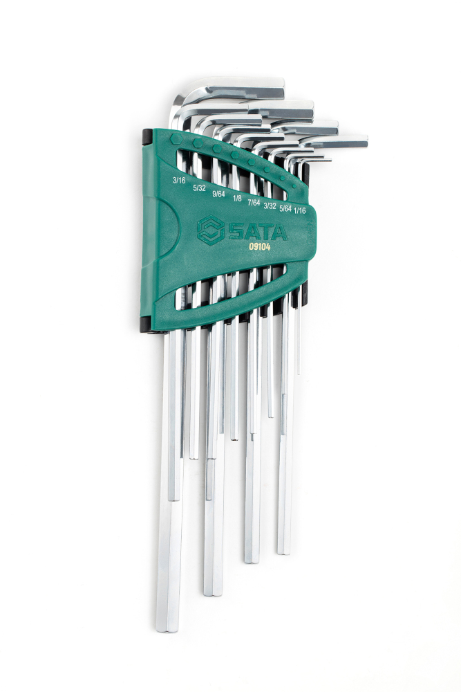 09104 SATA 12Pc. Extra Long Hex Key Set, S.A.E.
