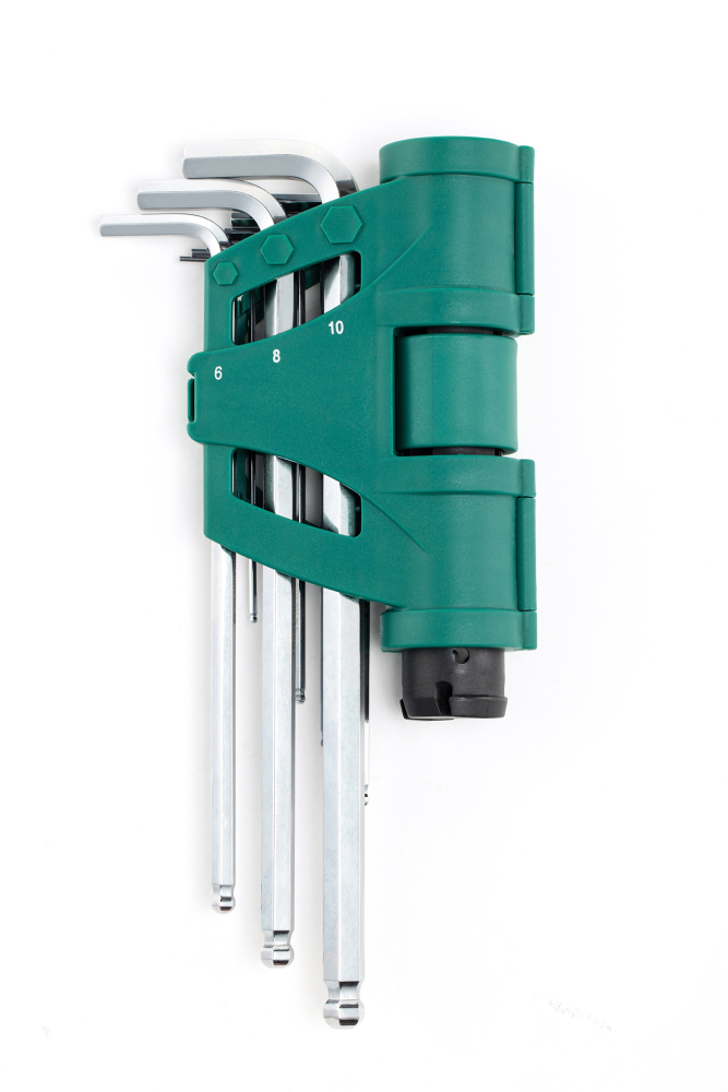 09124 SATA 9Pc. Extra Long Ball Point Hex Key Set with Torque Handle