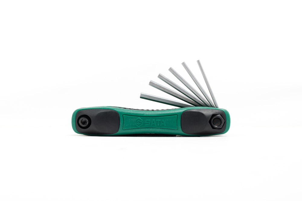 09122 SATA 9Pc. Folding Hex Key Set, S.A.E.