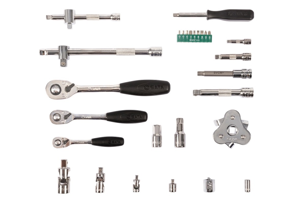 09014G SATA 128+1Pc 1/4''&3/8''&1/2'' Dr. Master Tool Set