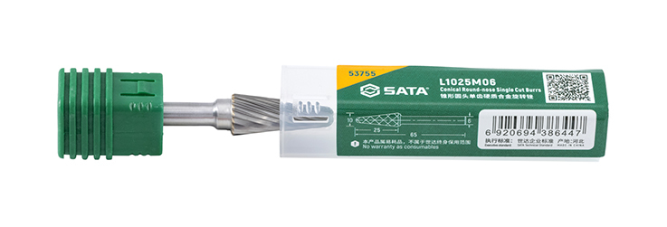 53755 SATA Conical round-nose single cut burrs L1025M06