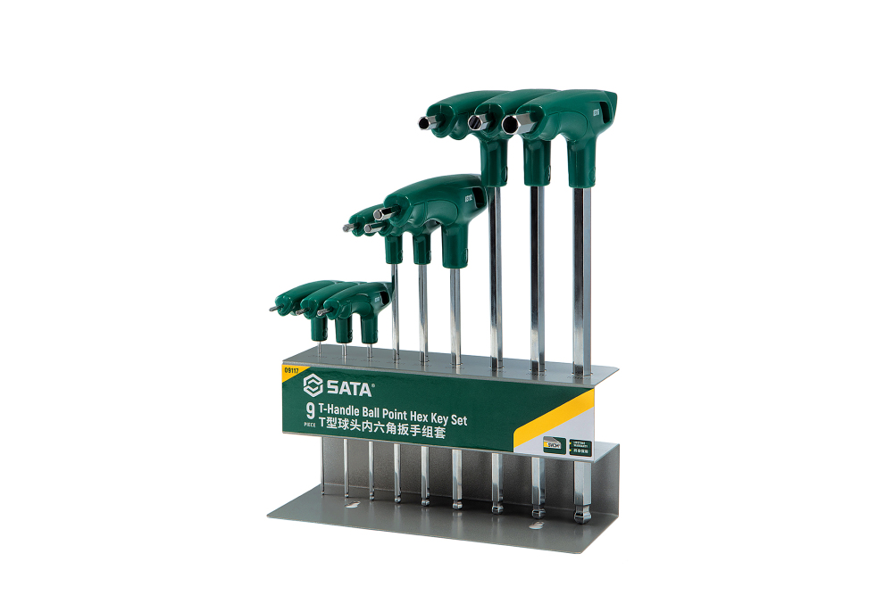 09117 SATA 9Pc. T-handle Ball Point Hex Key Set
