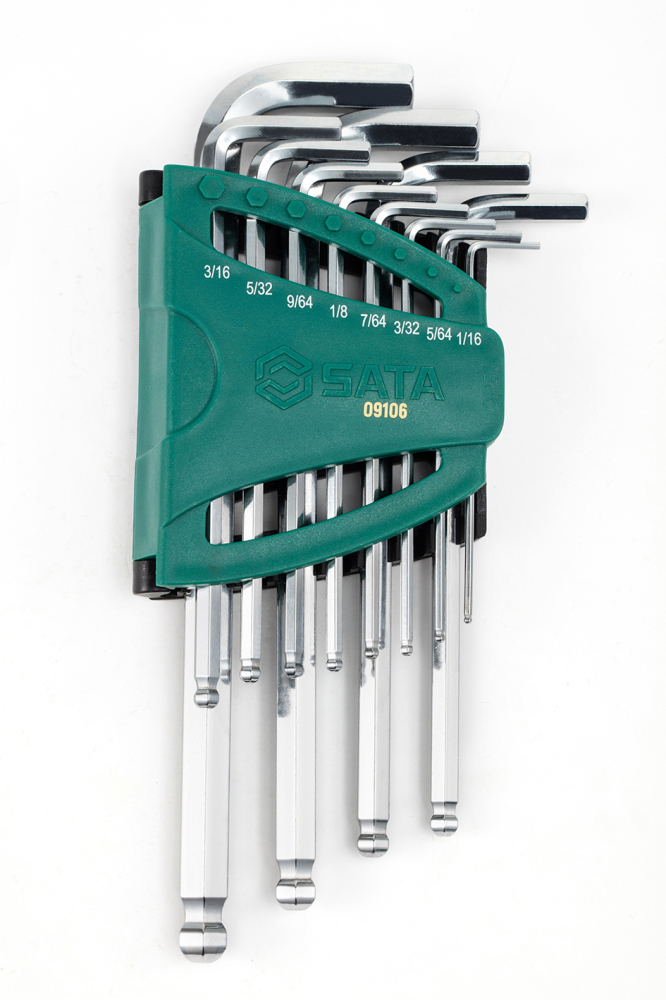 09106 SATA 12Pc. Long Arm Ball Point Hex Key Set, S.A.E.