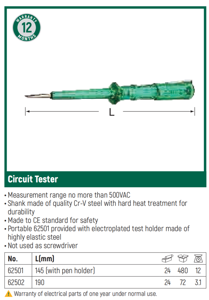 62501 SATA Circuit Tester 145MM