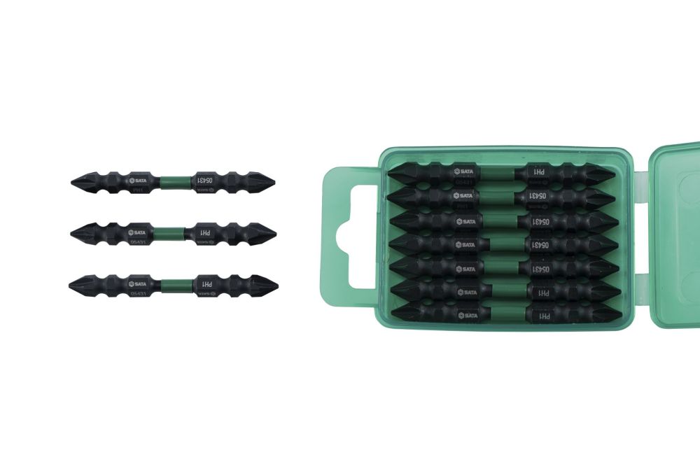 05451 SATA 10 PC 6.3mm*65mm bi-head impact bits#1