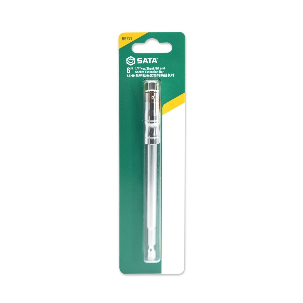 59277 SATA 1/4" Hex Shank Bit and Socket Extension Bar 6"