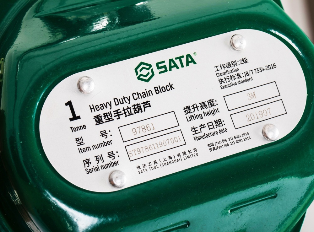 97861 SATA Heavy Duty Chain Block 1Tonne 3Meter