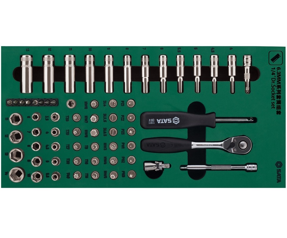 09901 SATA 63Pc. 1/4" Dr. Socket Set