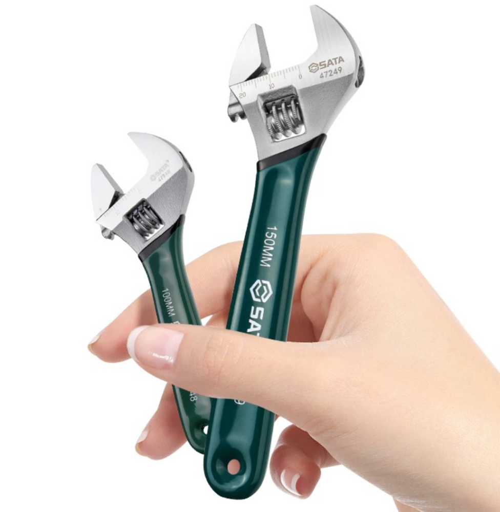 47248 SATA Dipping Handle European Style Adjustable Wrench 4"