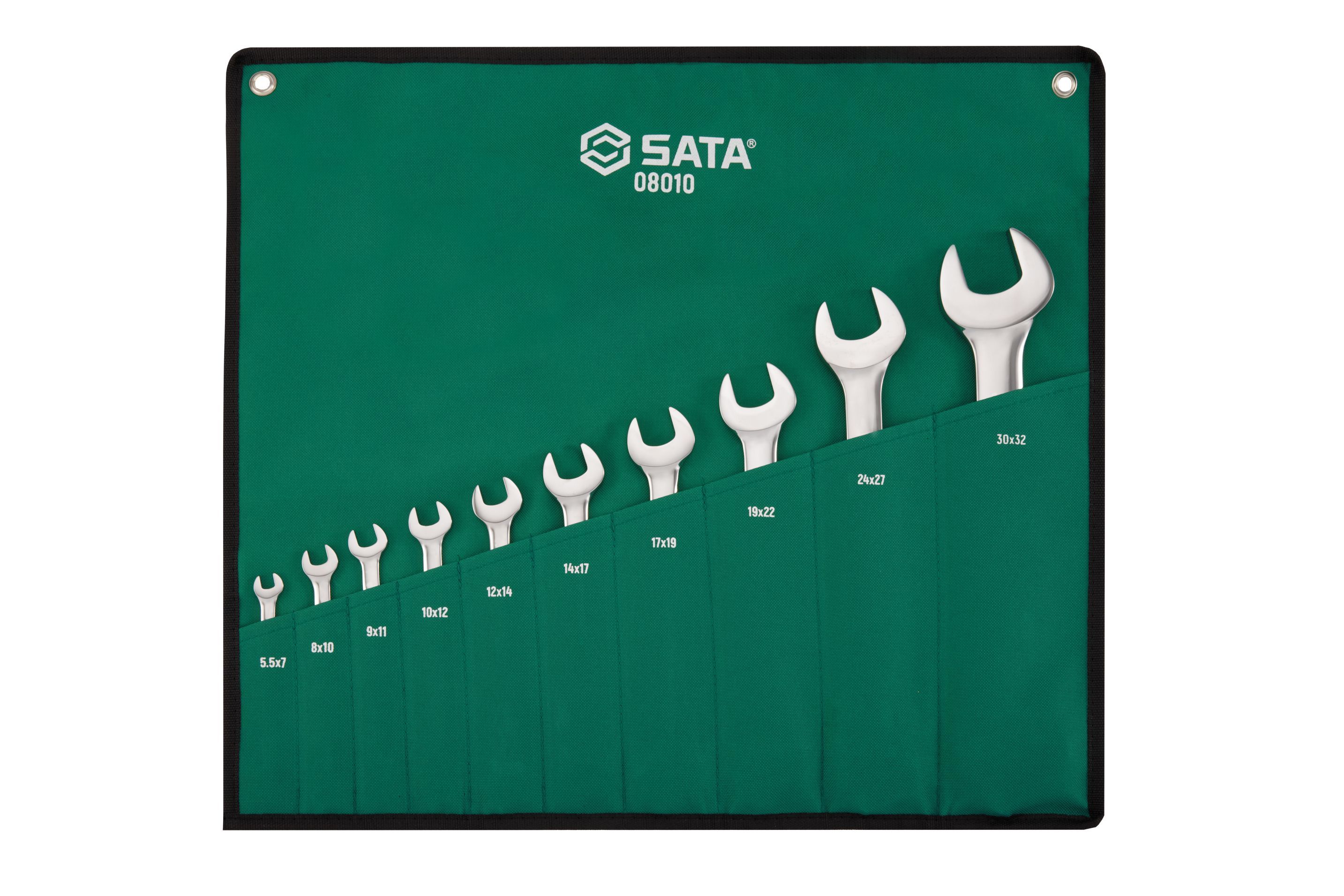 08010 SATA 10Pc. Full Polish Open End Wrench Set