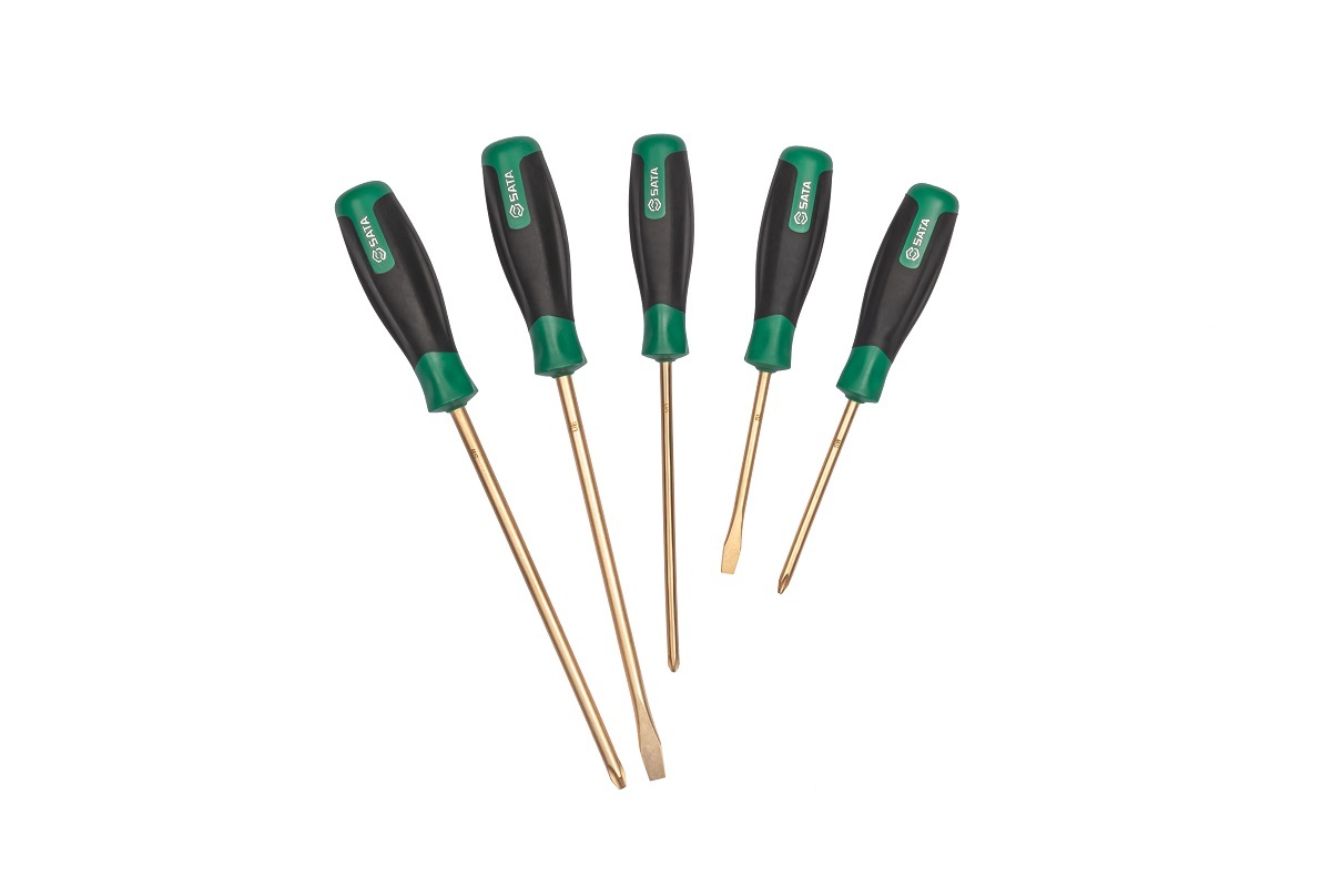 31308 SATA 5Pc. Explosion Proof Screwdriver Set, Slotted & Phillips Tips