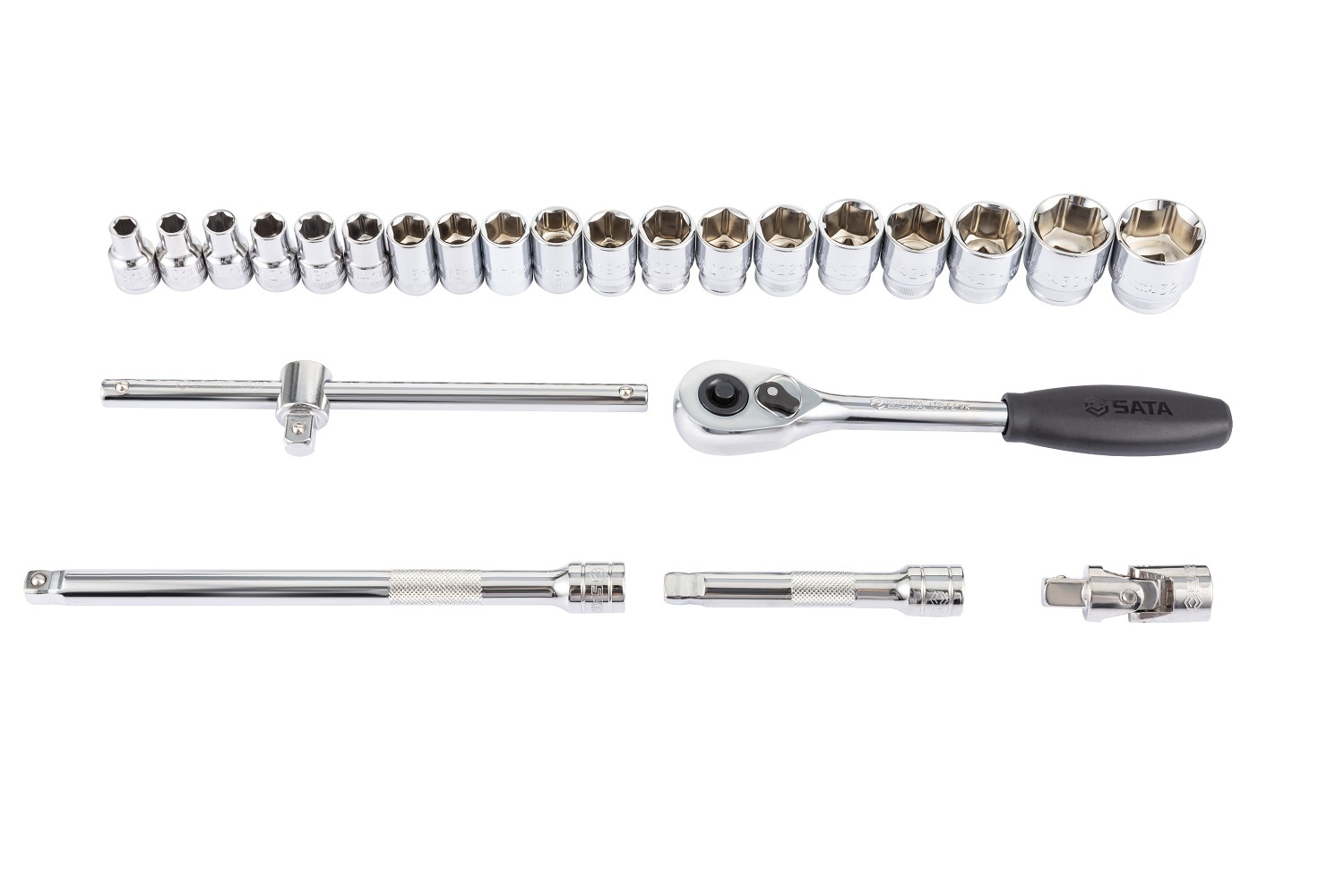 09060-6 SATA 24Pc. 1/2" Dr. 6pt Socket Wrench Set