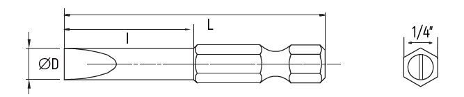59111-50 SATA 10Pc. 1/4" Bits, 50MM Length, SL3.0MM