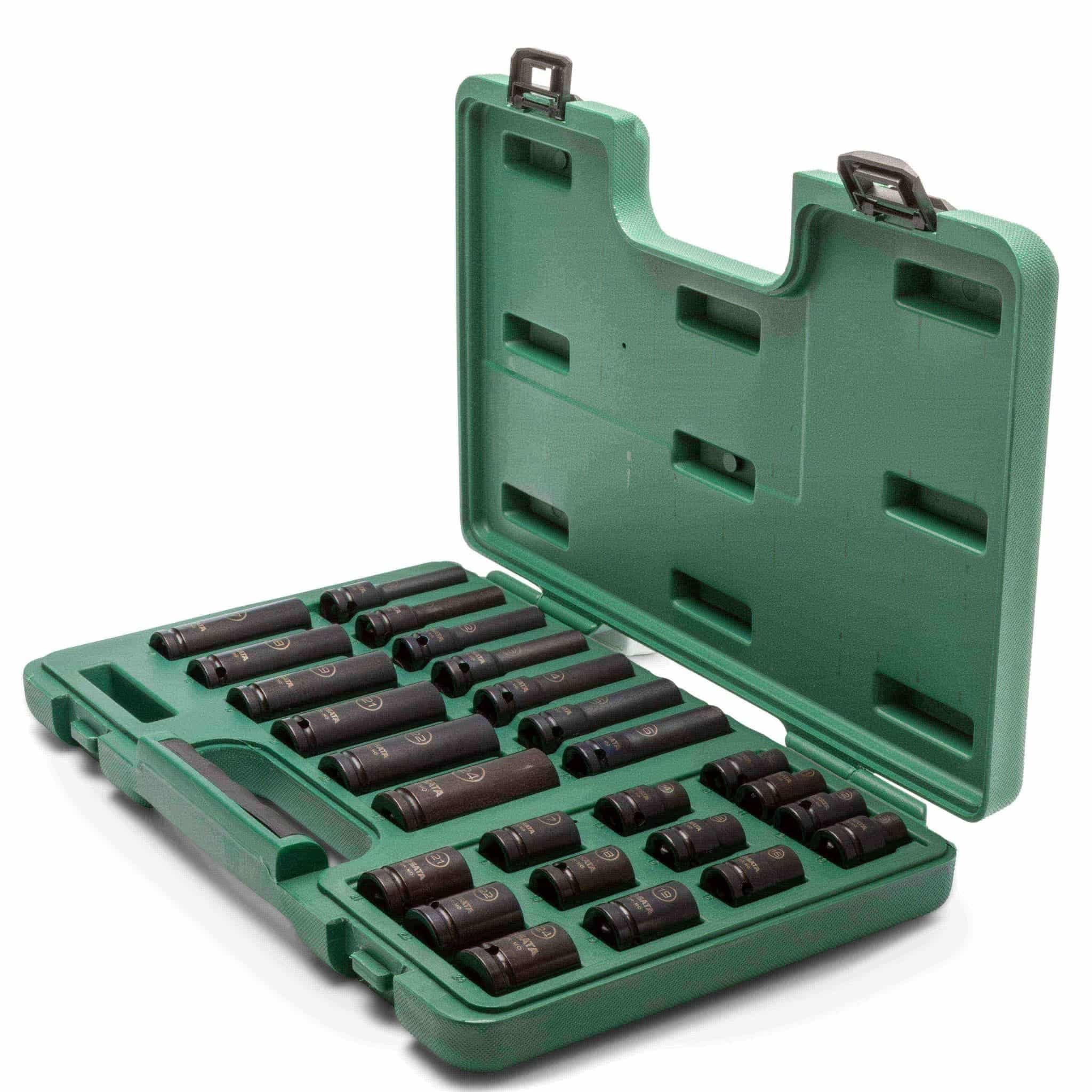 ST34399T SATA 26Pc. 1/2" Drive 6 Point Metric Standard & Deep Thin Wall Impact Socket Set