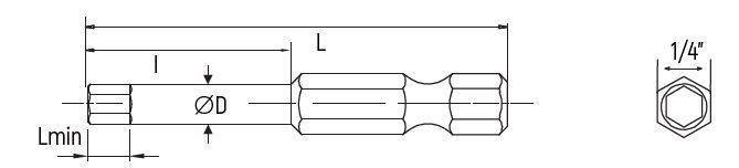 59133-50 SATA 10PC. 1/4" BITS, 50MM LENGTH,H3.0MM