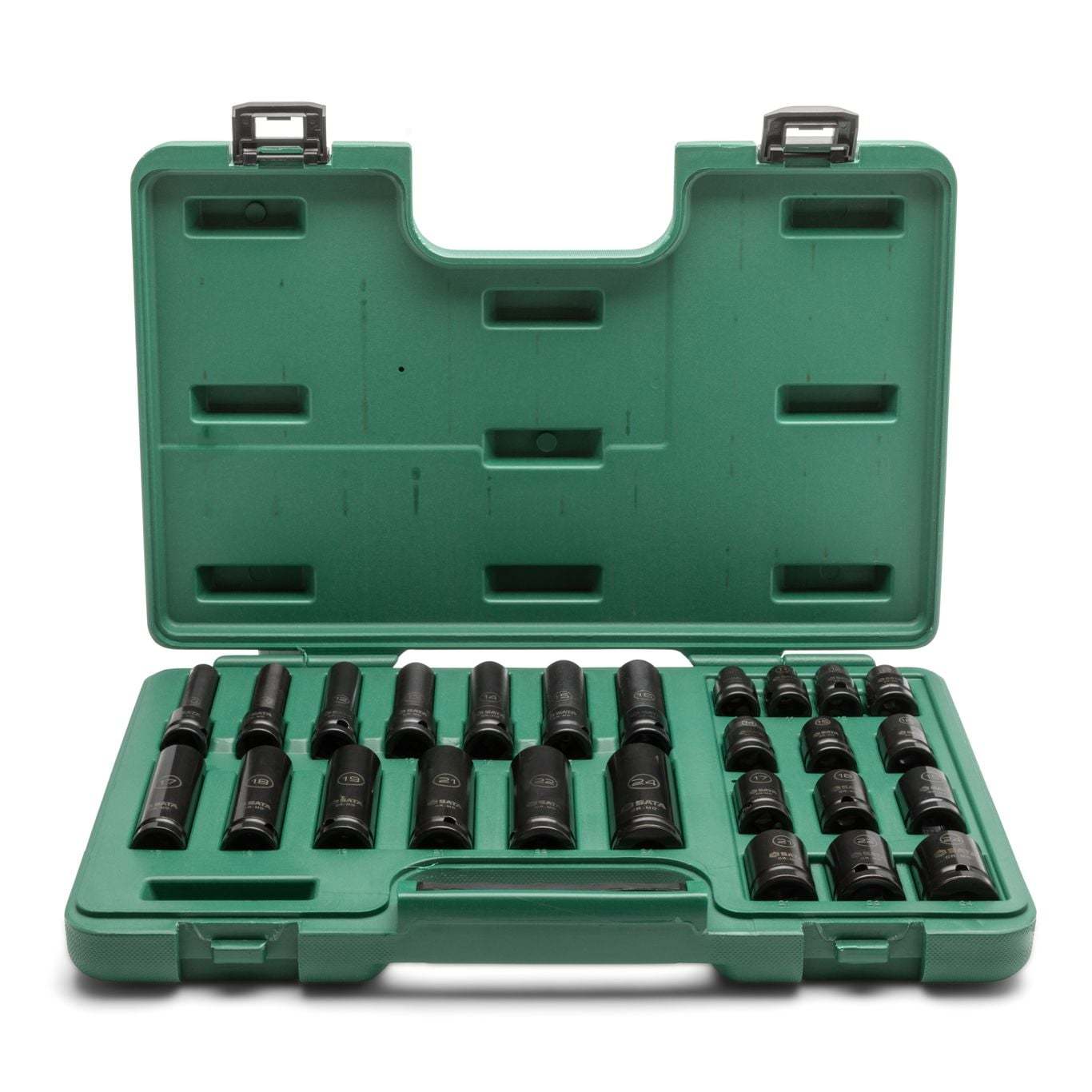 ST34399T SATA 26Pc. 1/2" Drive 6 Point Metric Standard & Deep Thin Wall Impact Socket Set