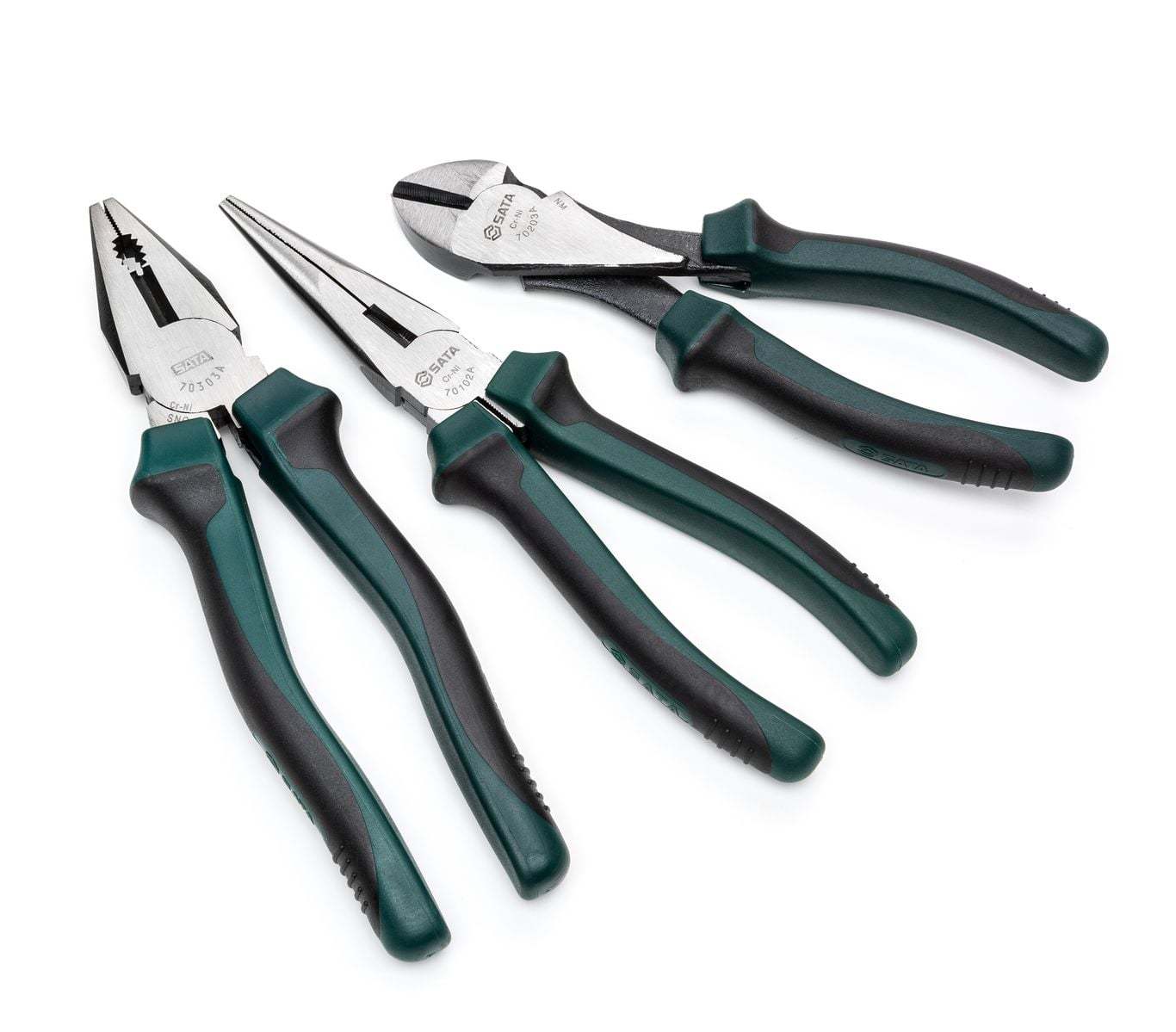 ST70002U SATA 3 Pc. Pliers Set with Universal (8“), Long-Nose (8“) Diagonal (7“)