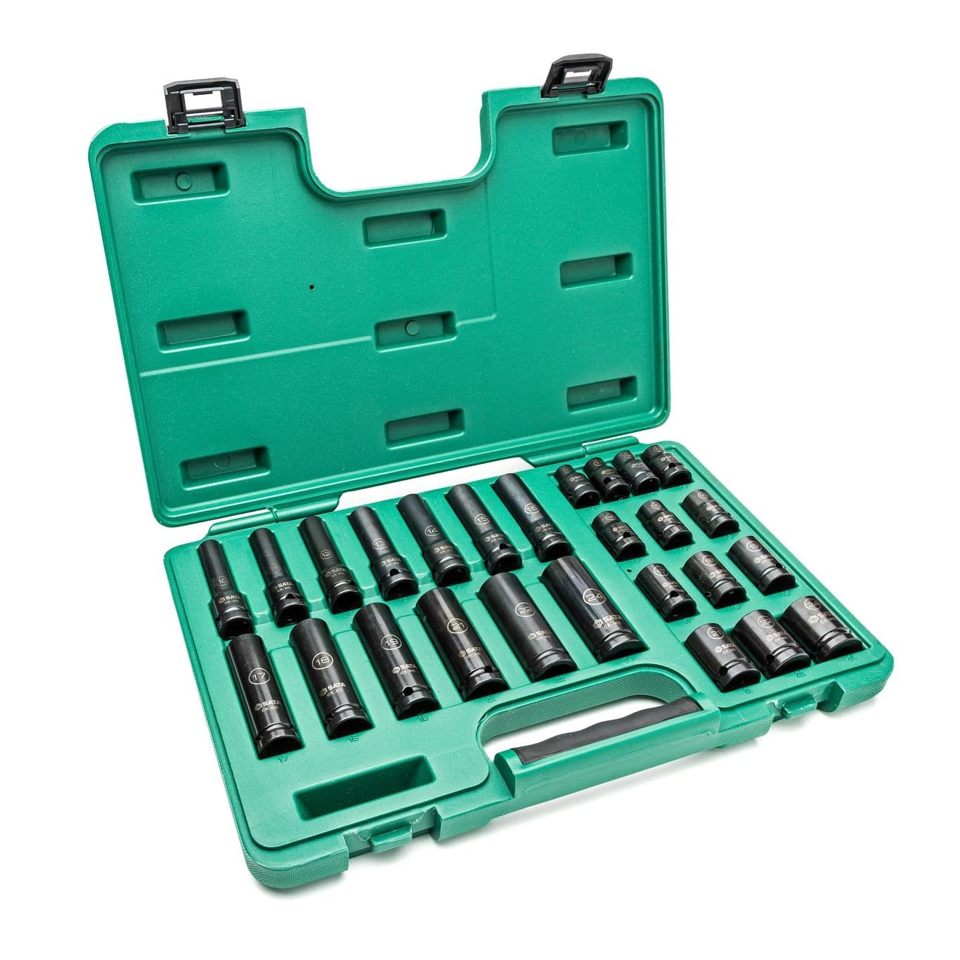 ST34399T SATA 26Pc. 1/2" Drive 6 Point Metric Standard & Deep Thin Wall Impact Socket Set