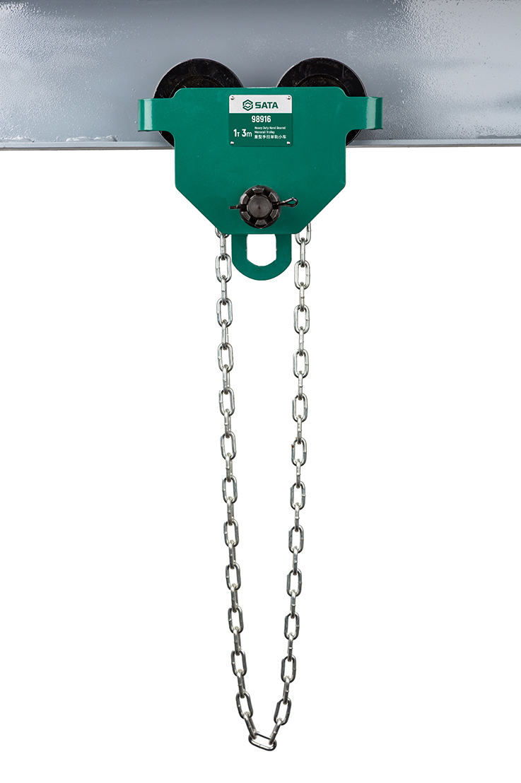 98919 SATA Heavy Duty Hand Geared Monorail Trolley 4T 3m