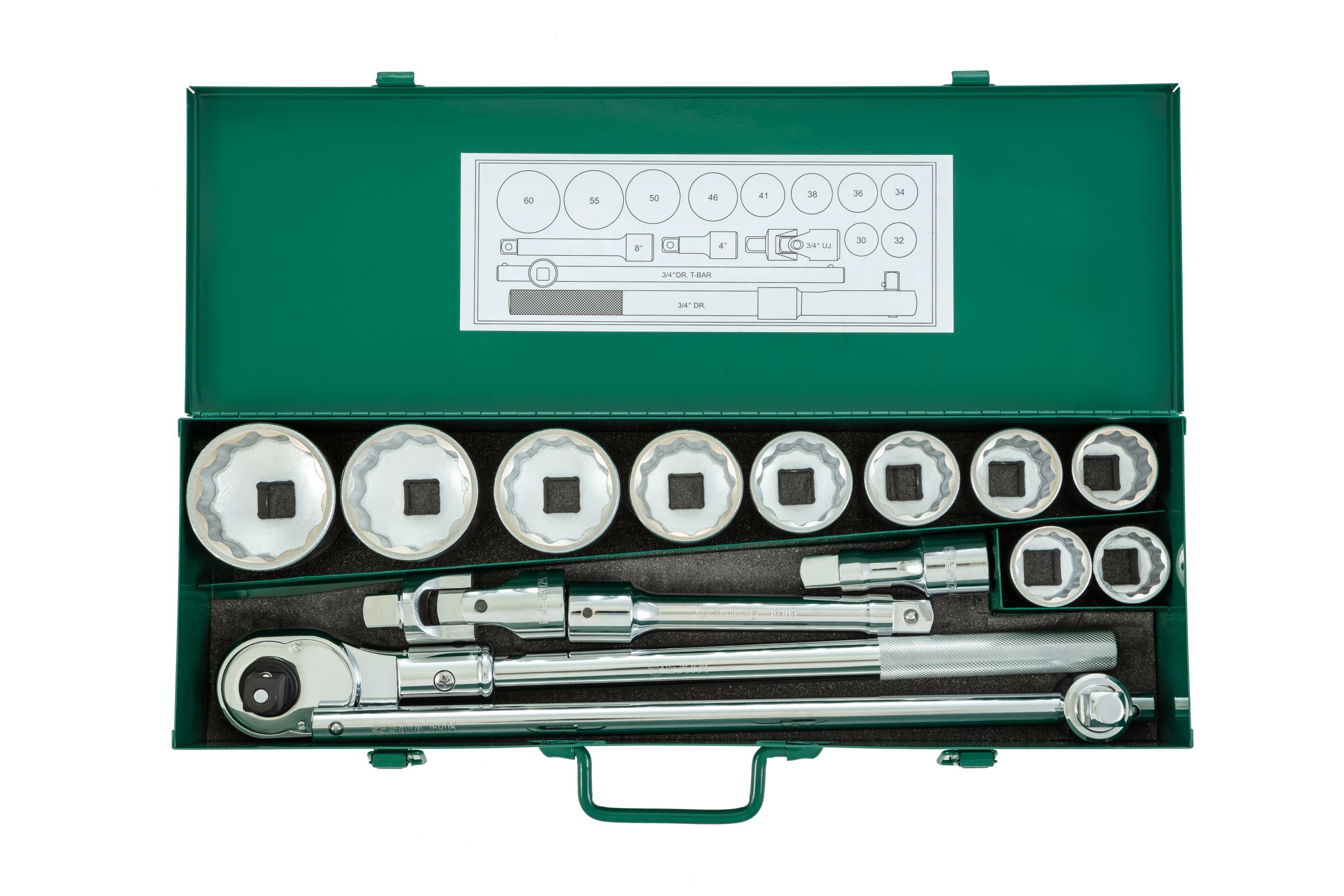 09015 SATA 15Pc. 3/4" Dr. 12pt. Socket Set