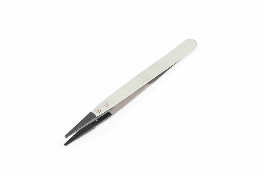 03162 SATA ESD Flat Round Tips Tweezers 130MM