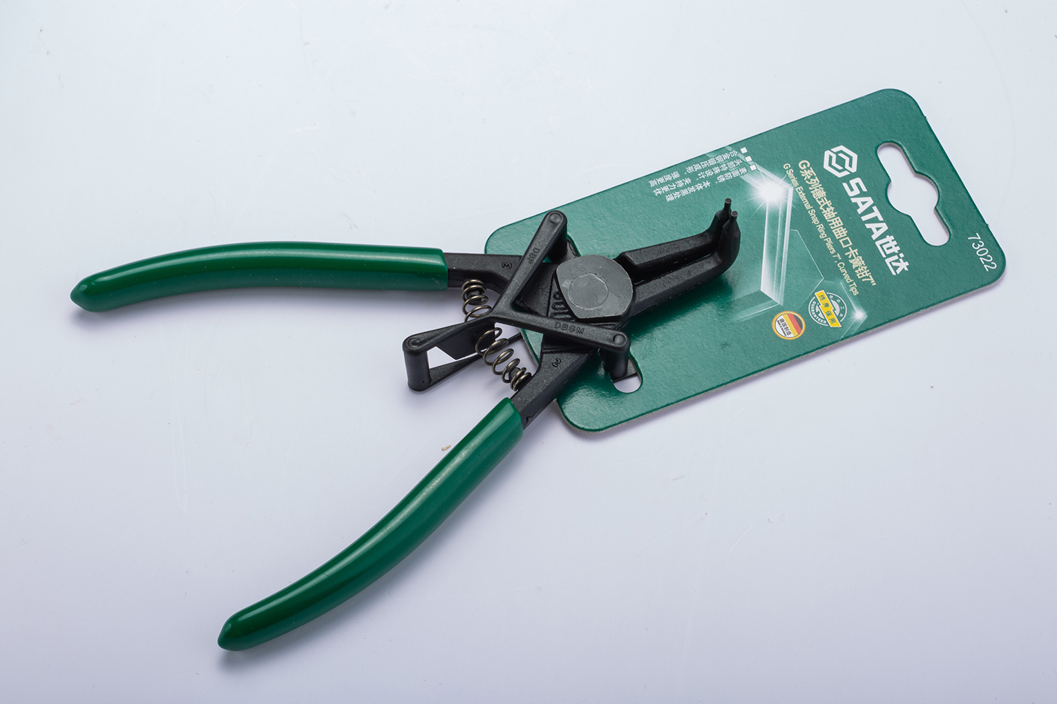 73021 SATA G Series External Snap Ring Pliers 5", Curved Tips, 1.3mm