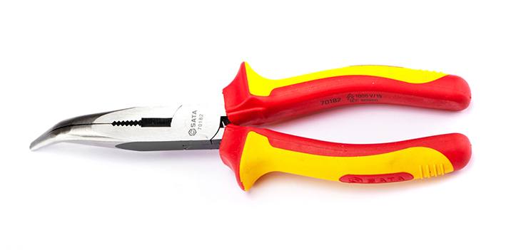 70182 SATA Insulated Bent Long Nose Plier 8"