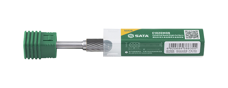 53725 SATA Cylindrical round single cut burrs C1020M06