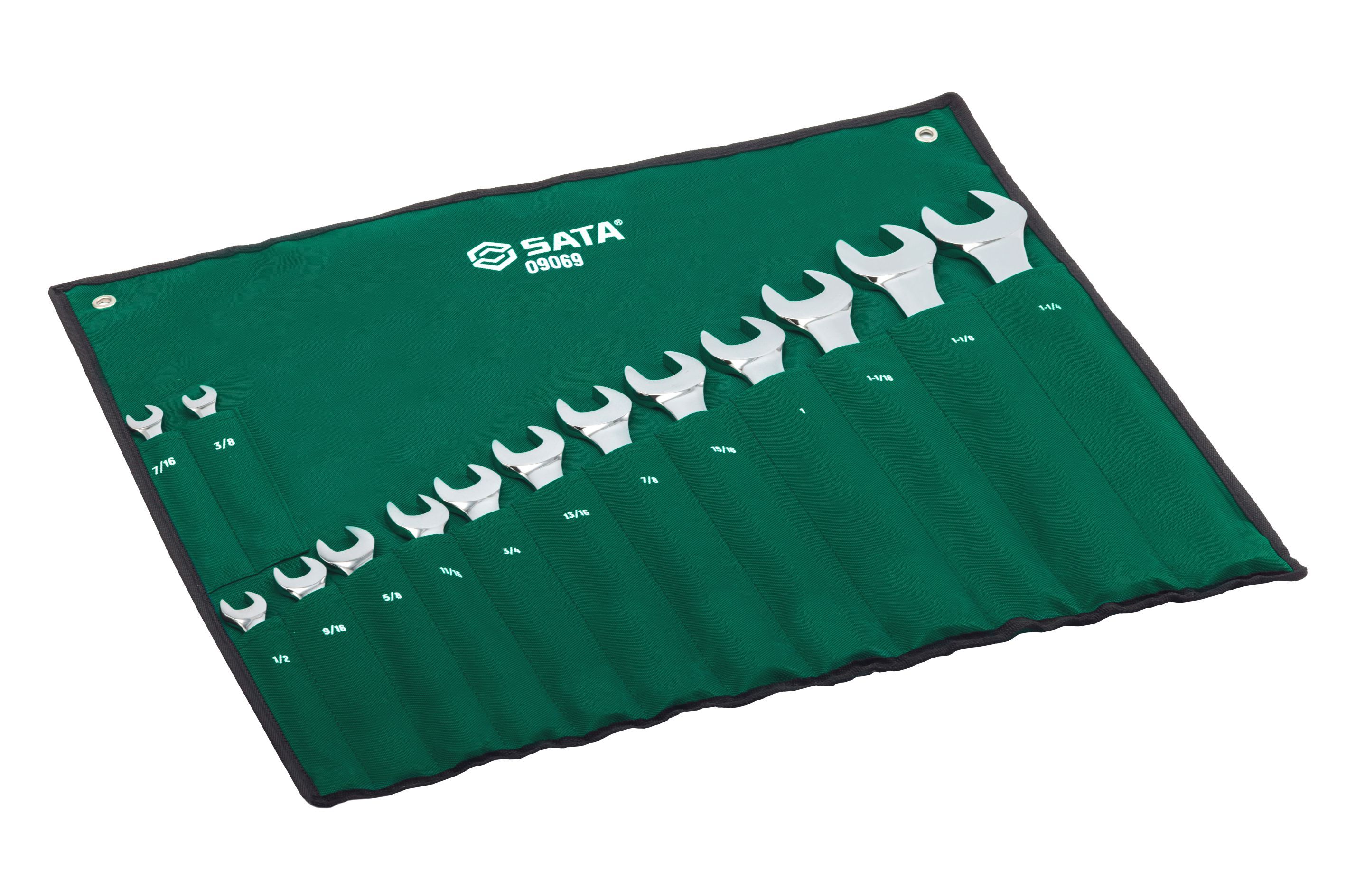 09069 SATA 14Pc. Full Polish Combination Wrench Set, S.A.E.