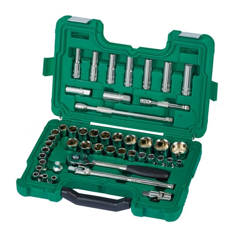09006 SATA 46Pc. 1/2" Dr. Socket Set, Metric&S.A.E.