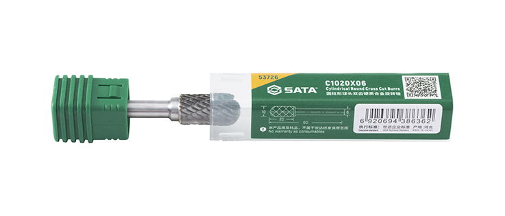 53726 SATA Cylindrical round cross cut burrs C1020X06