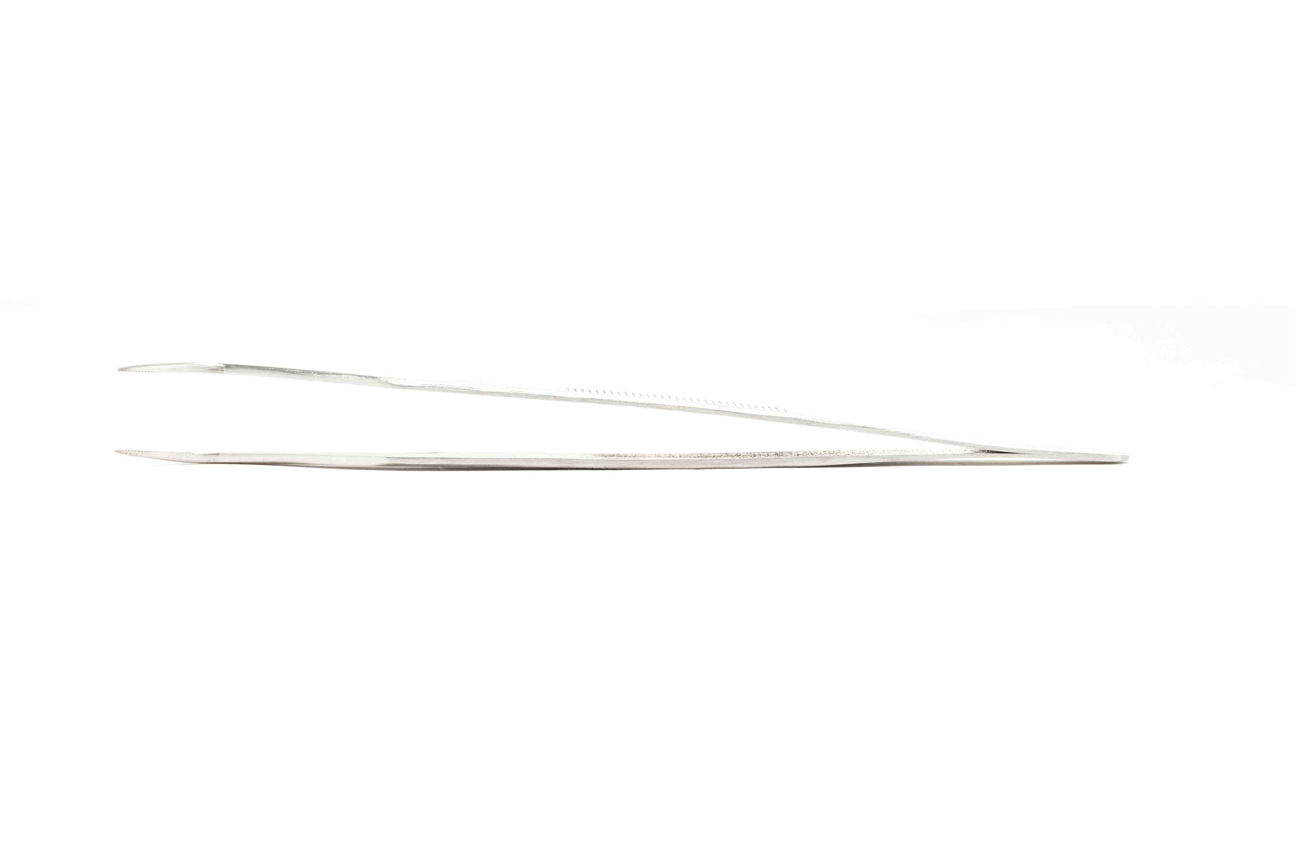 03153 SATA Curved Fine Pointed Tips Tweezers, Serrated Grips 175MM
