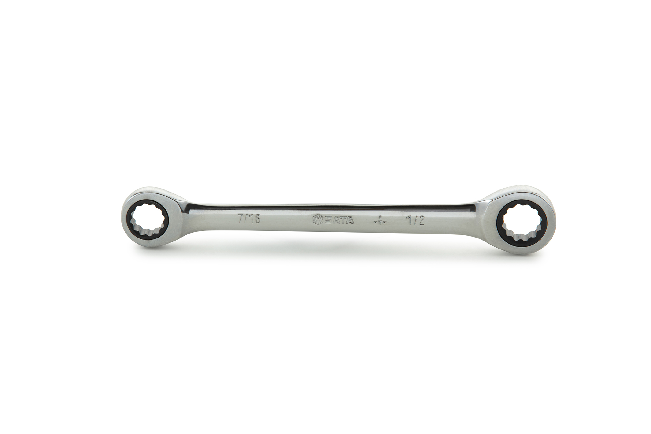 46104 SATA Full Polish Box End Ratcheting Wrench 11/16"x3/4"