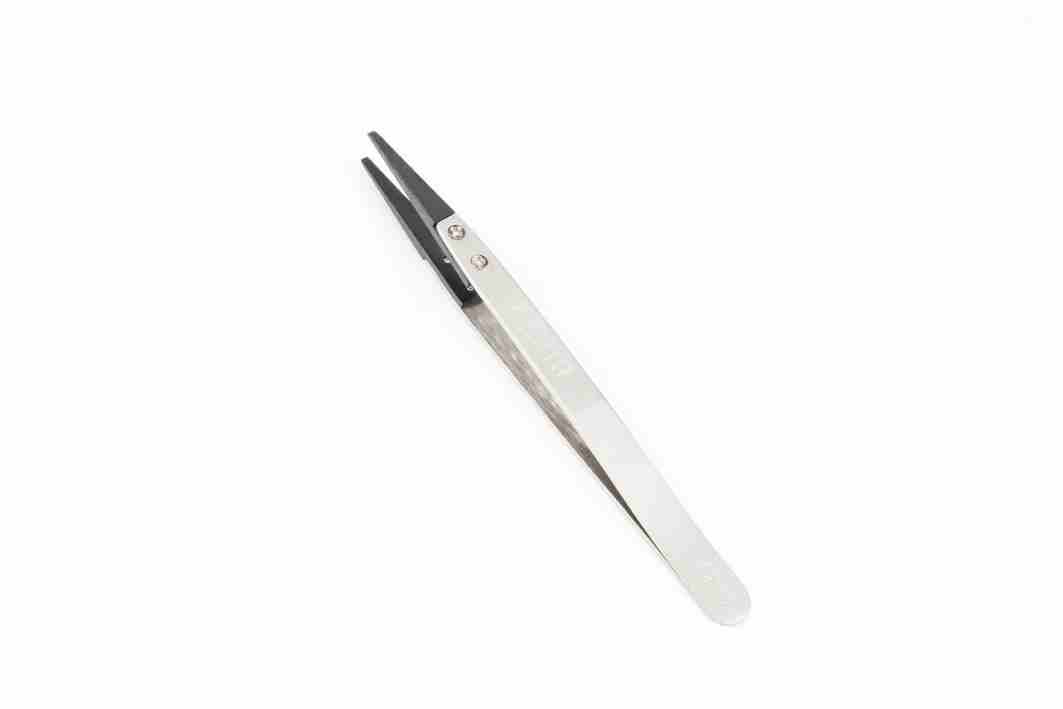 03162 SATA ESD Flat Round Tips Tweezers 130MM