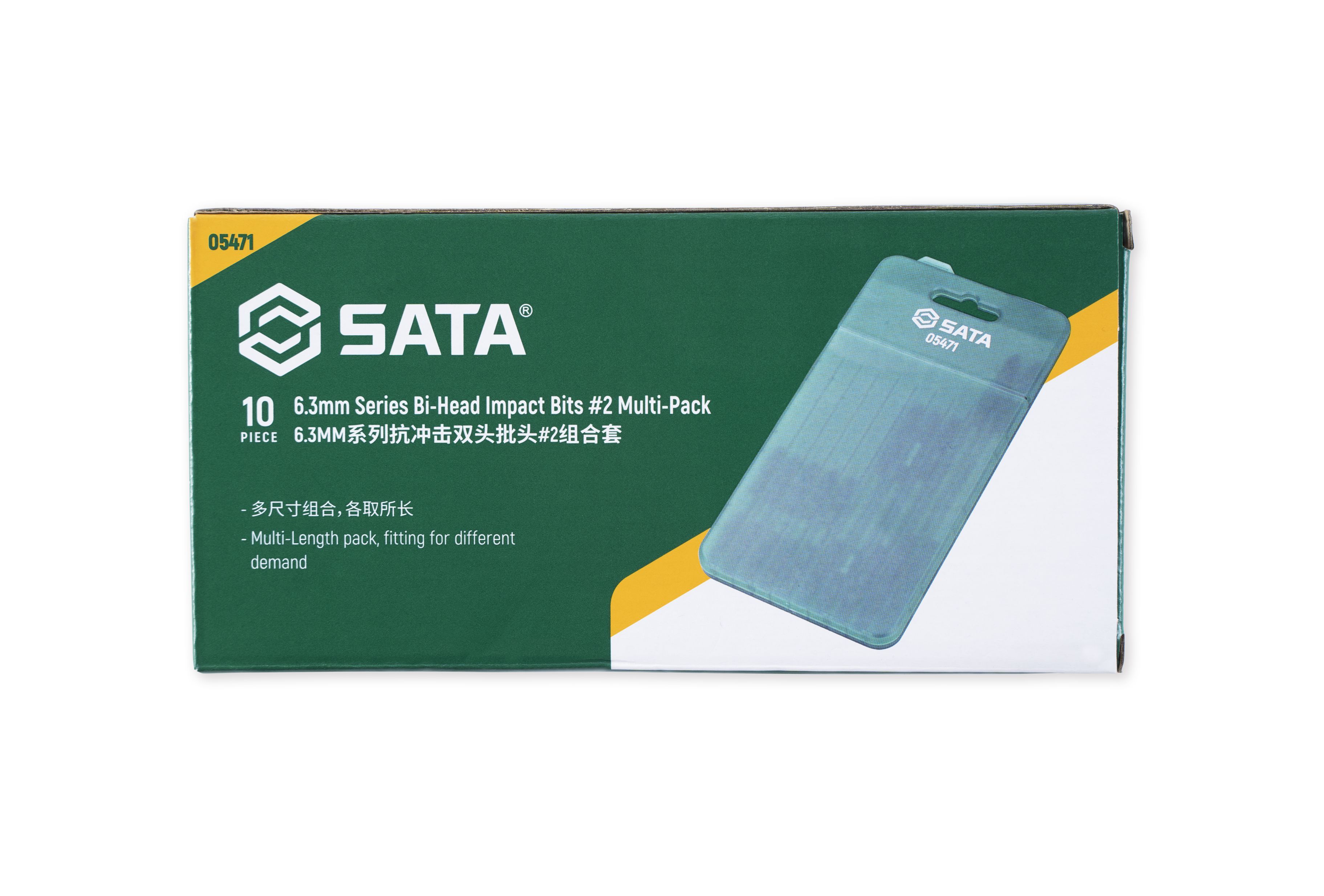 05471 SATA 10 PC 6.3mm bi-head impact bits #2 m-p