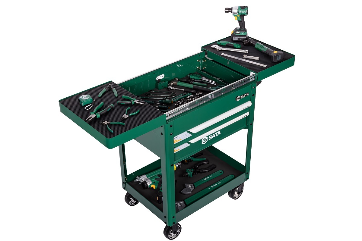 95112 SATA 2-Drawer Tool Cart With Sliding Cover