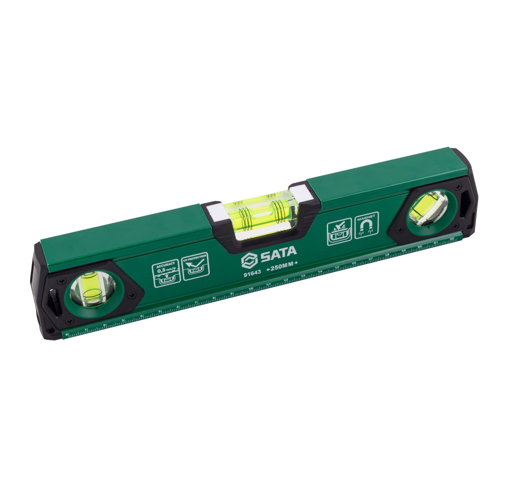 91643 SATA Magnetic Three Bubble Level 10"