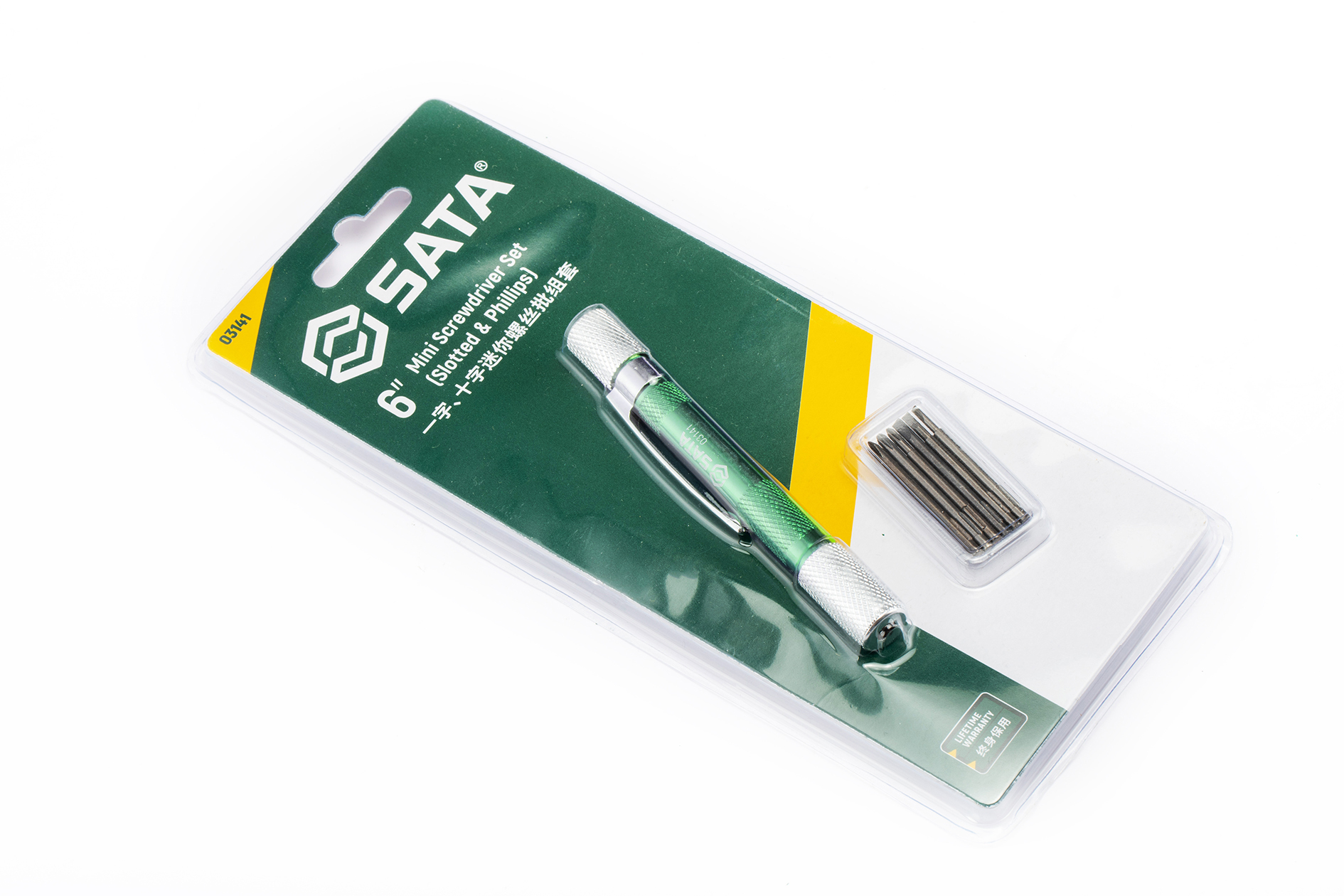 03141 SATA 6Pc. Precision Screwdriver Set, Slotted&Phillips Tips