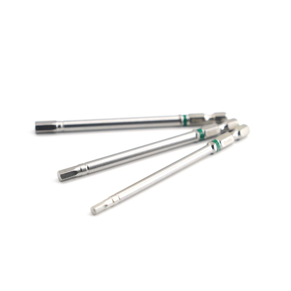 59048 SATA 3Pc. 1/4" Hex Shank Bits, 100mm Length, Hexagon 4mm,5mm,6mm