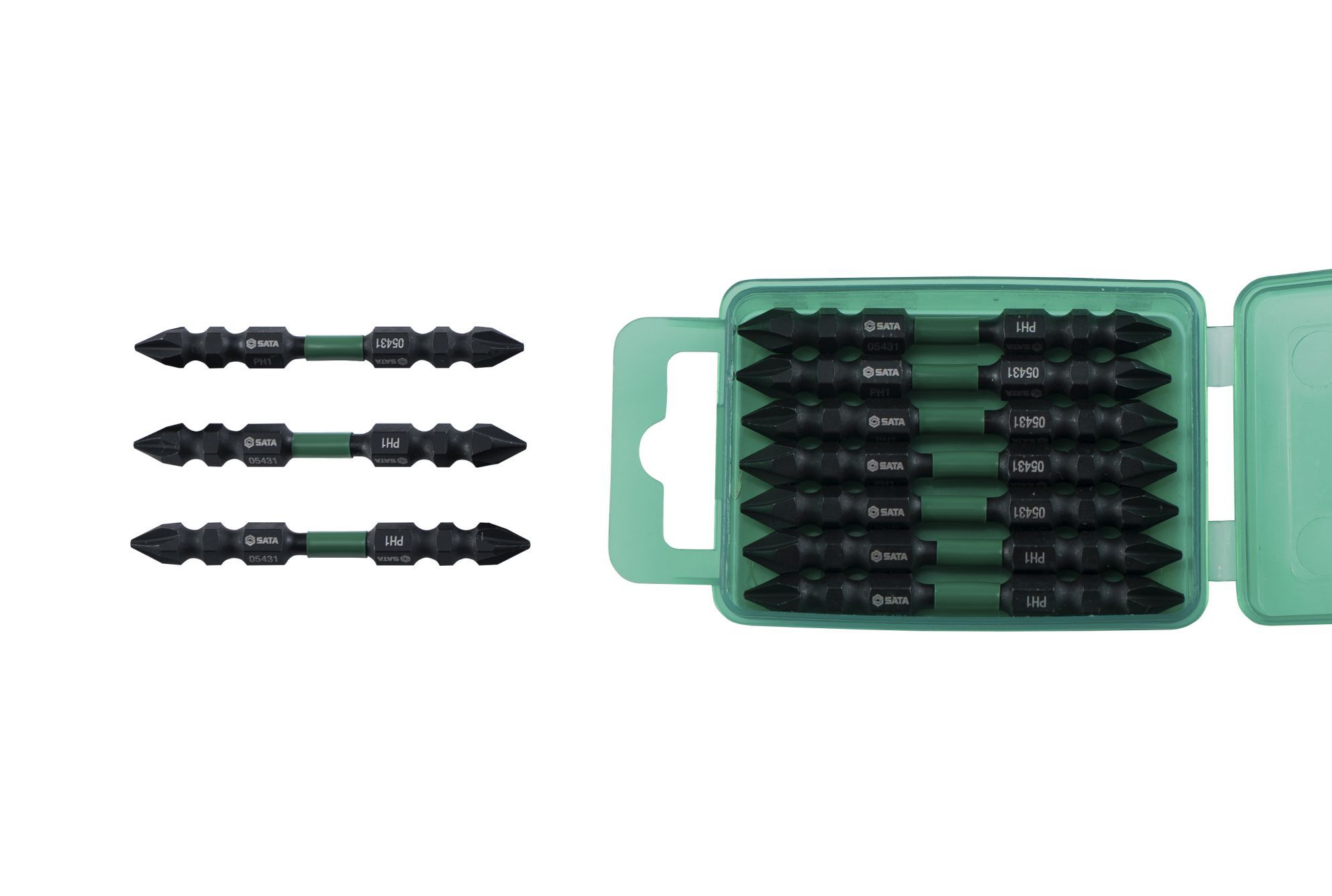 05451 SATA 10 PC 6.3mm*65mm bi-head impact bits#1