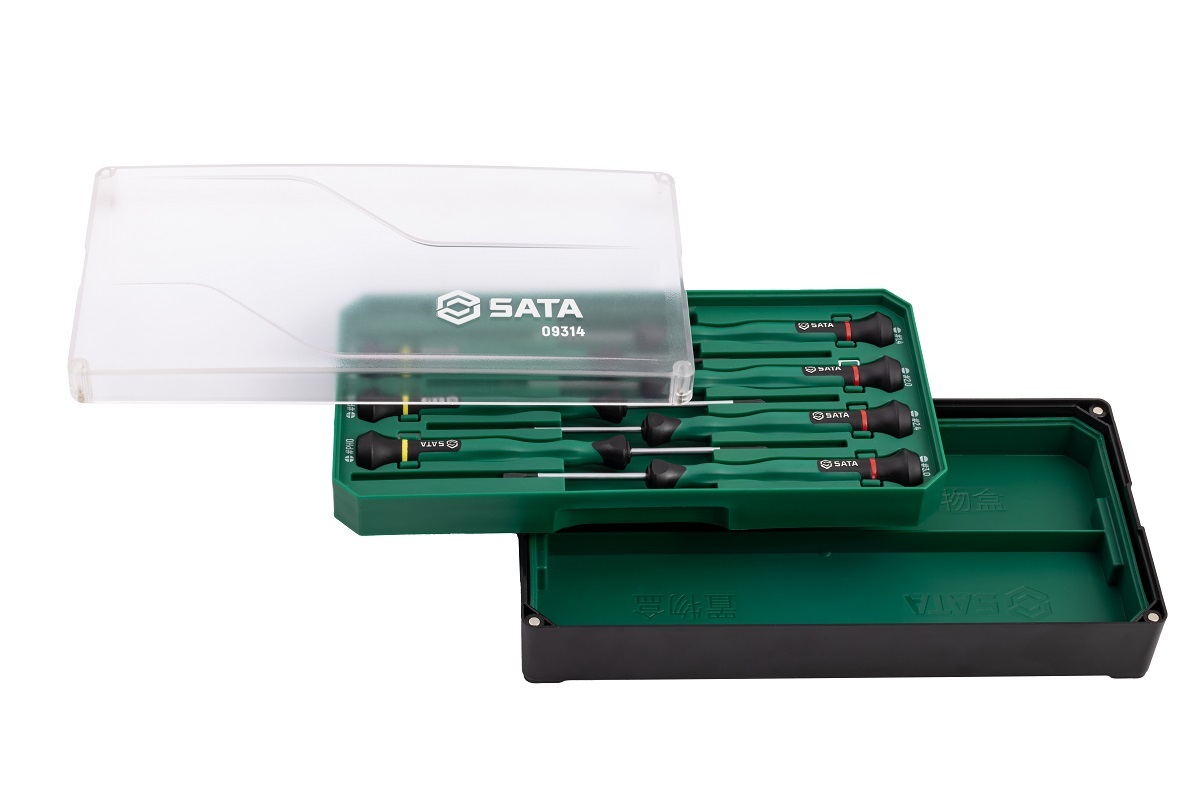 09314 SATA 7pc Precision Screwdriver Set, Slotted/Phillips Tips