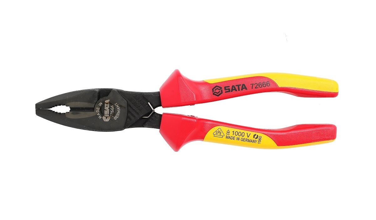 72666 SATA VDE Insulated Long Nose Combination Pliers 8"