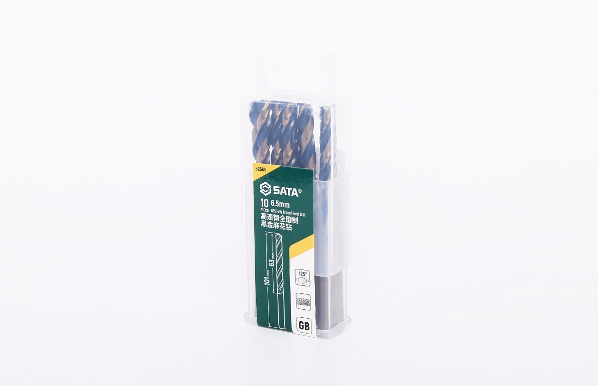 52665 SATA 10Pc. HSS Fully Ground Twist Drill 6.5mm