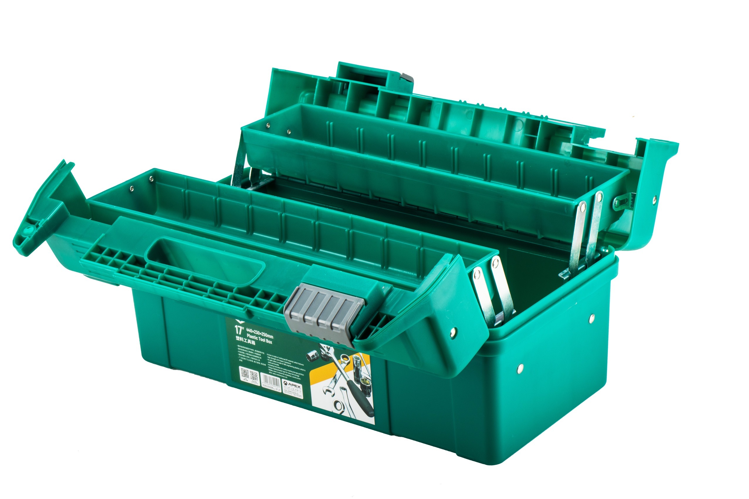 95166 SATA 3-Tray Plastic Tool Box 17"