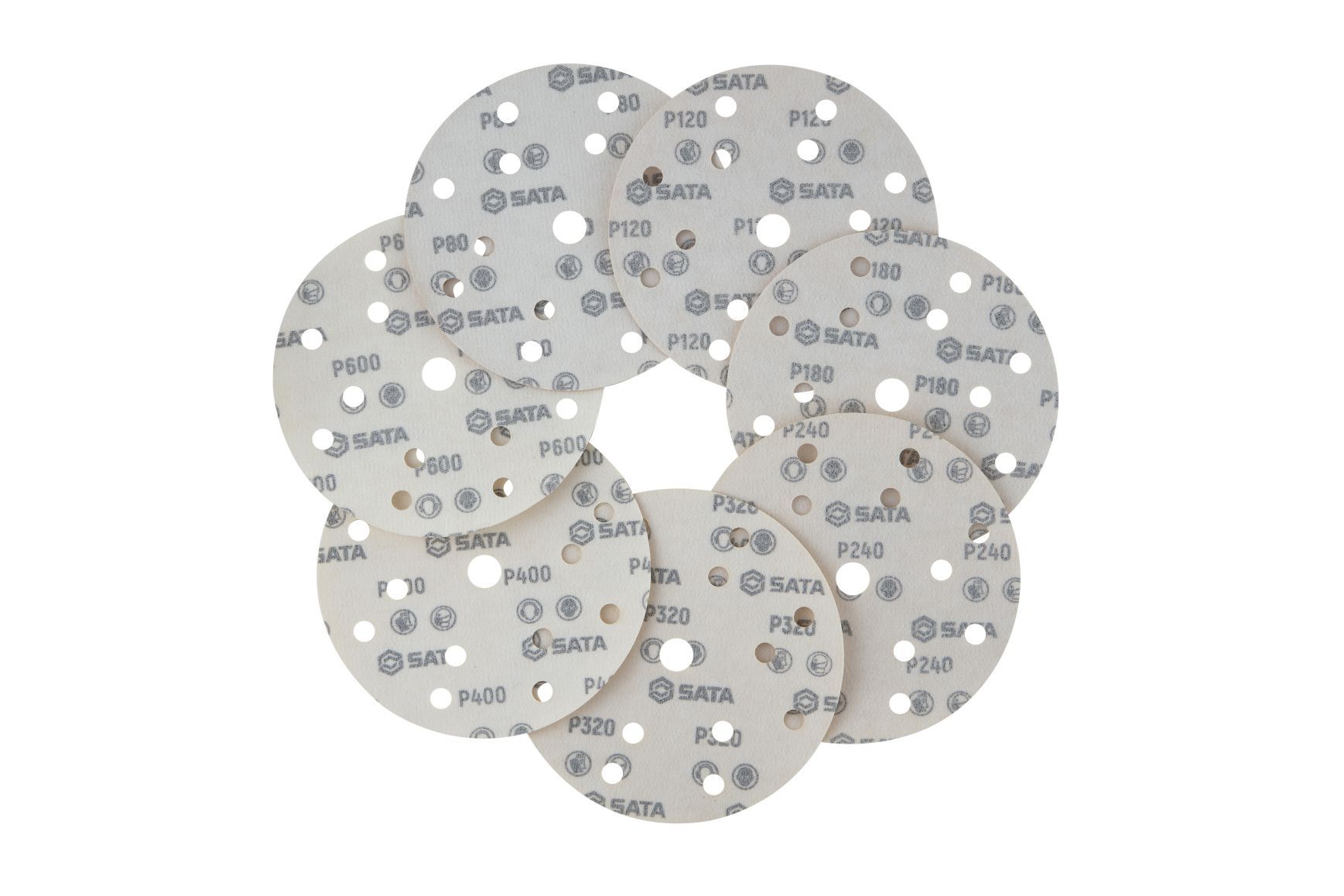 55670 SATA self-adhesive discs Φ125×P320,15 hole