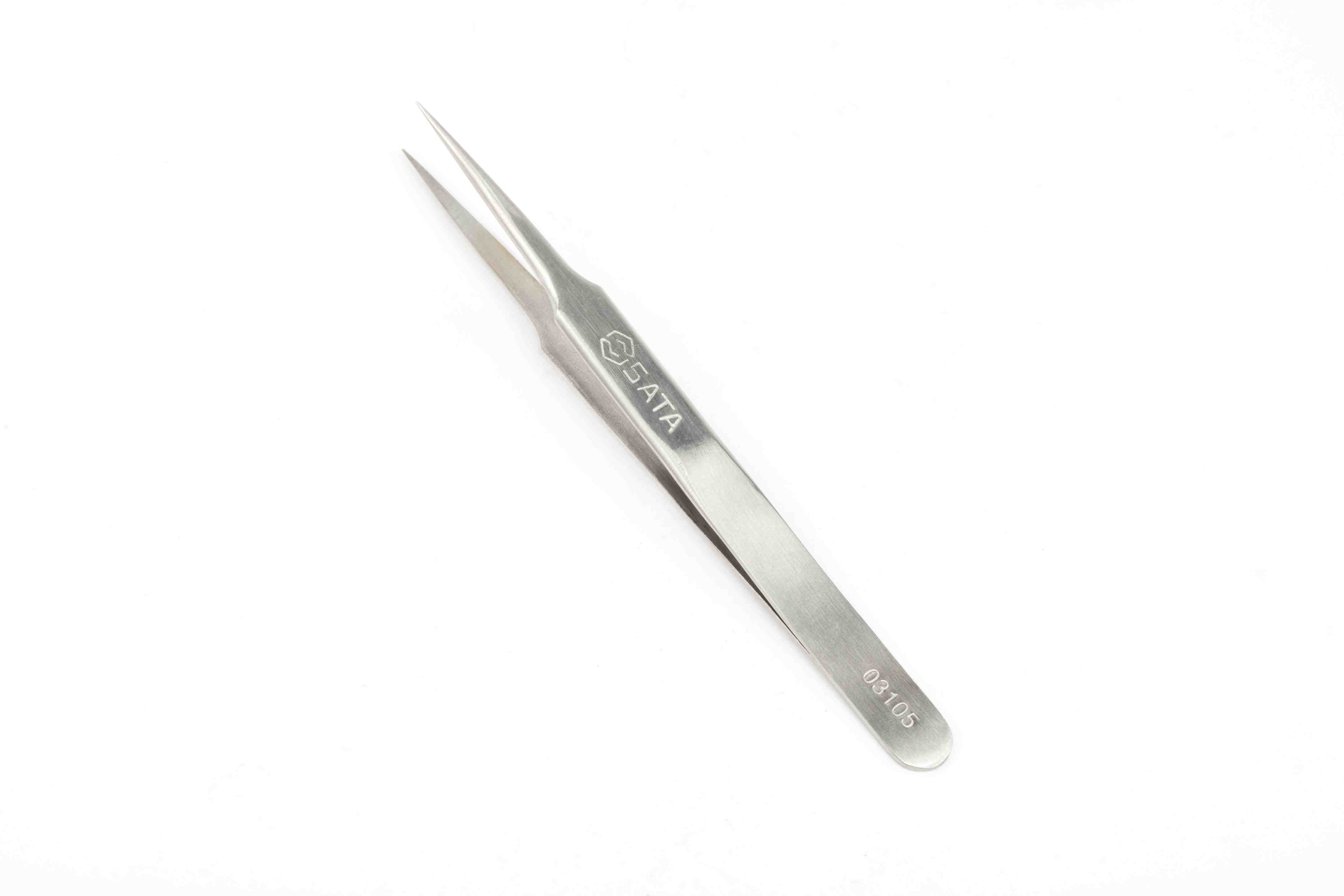03105 SATA Medium Fine Pointed Tips Tweezers 115MM