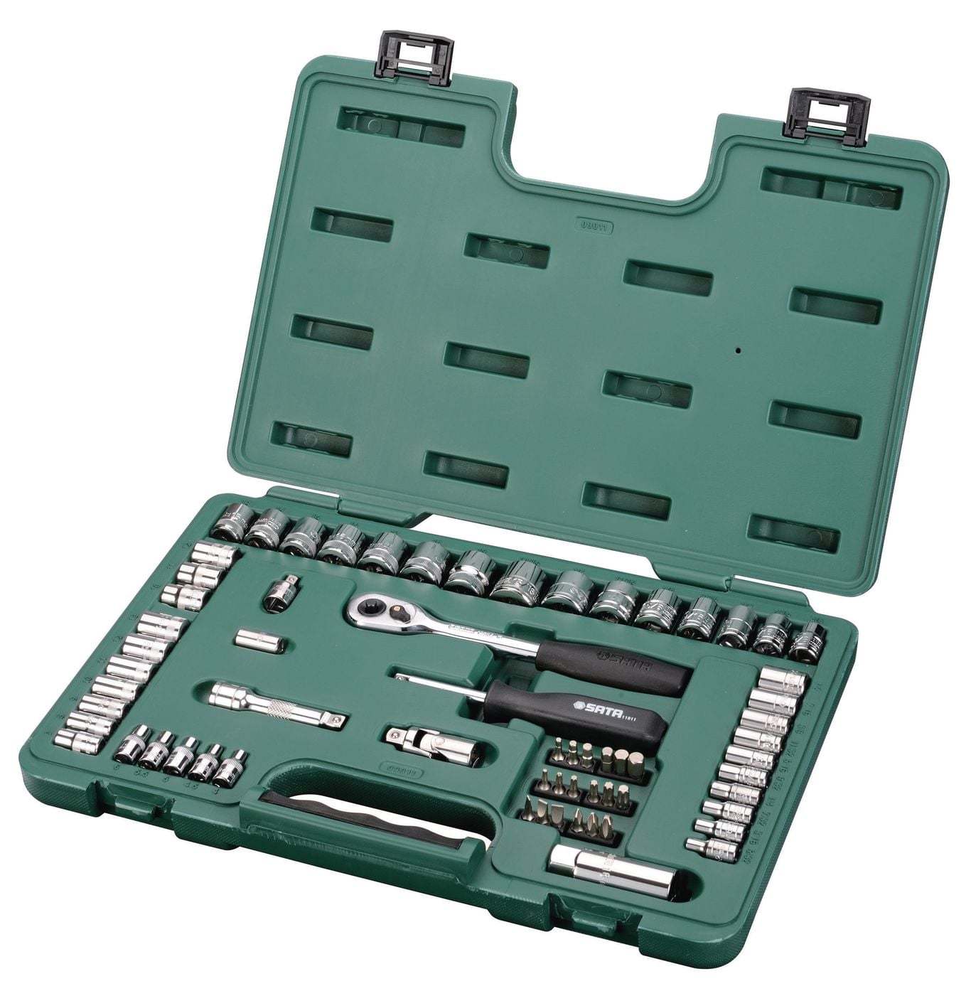 ST09011SJ SATA  65Pc. 1/4" and 3/8" Drive 6 Point Metric/SAE Socket Set