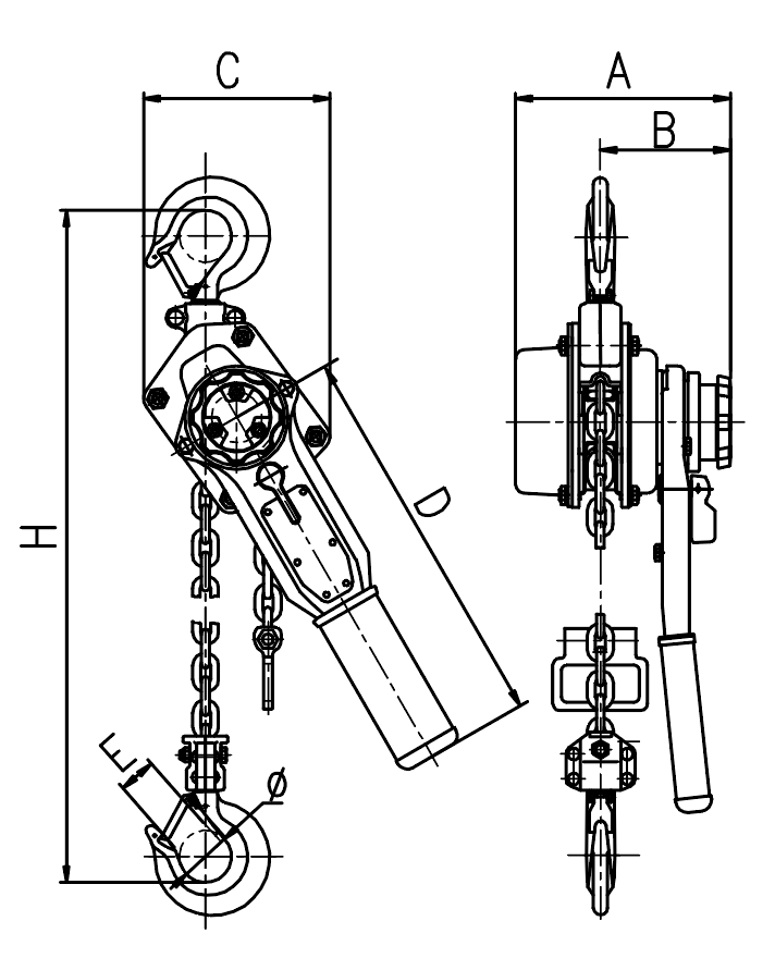 97871 SATA Heavy Duty Lever Block 0.75Tonne 1.5Meter