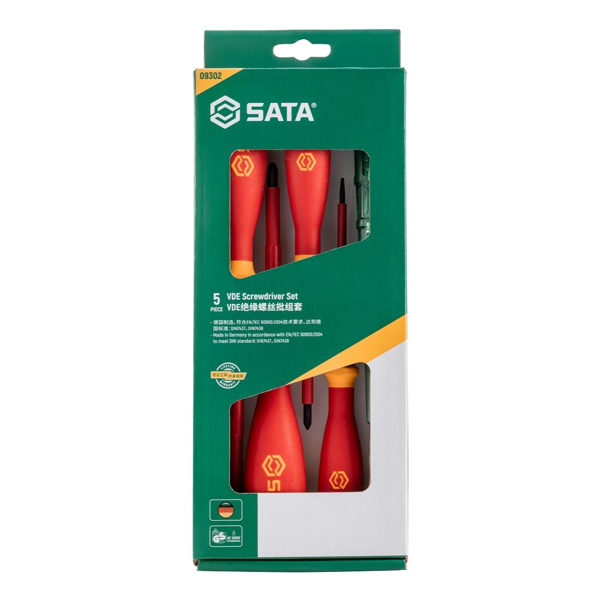 09302 SATA 5Pc. VDE Insulated Screwdriver Set